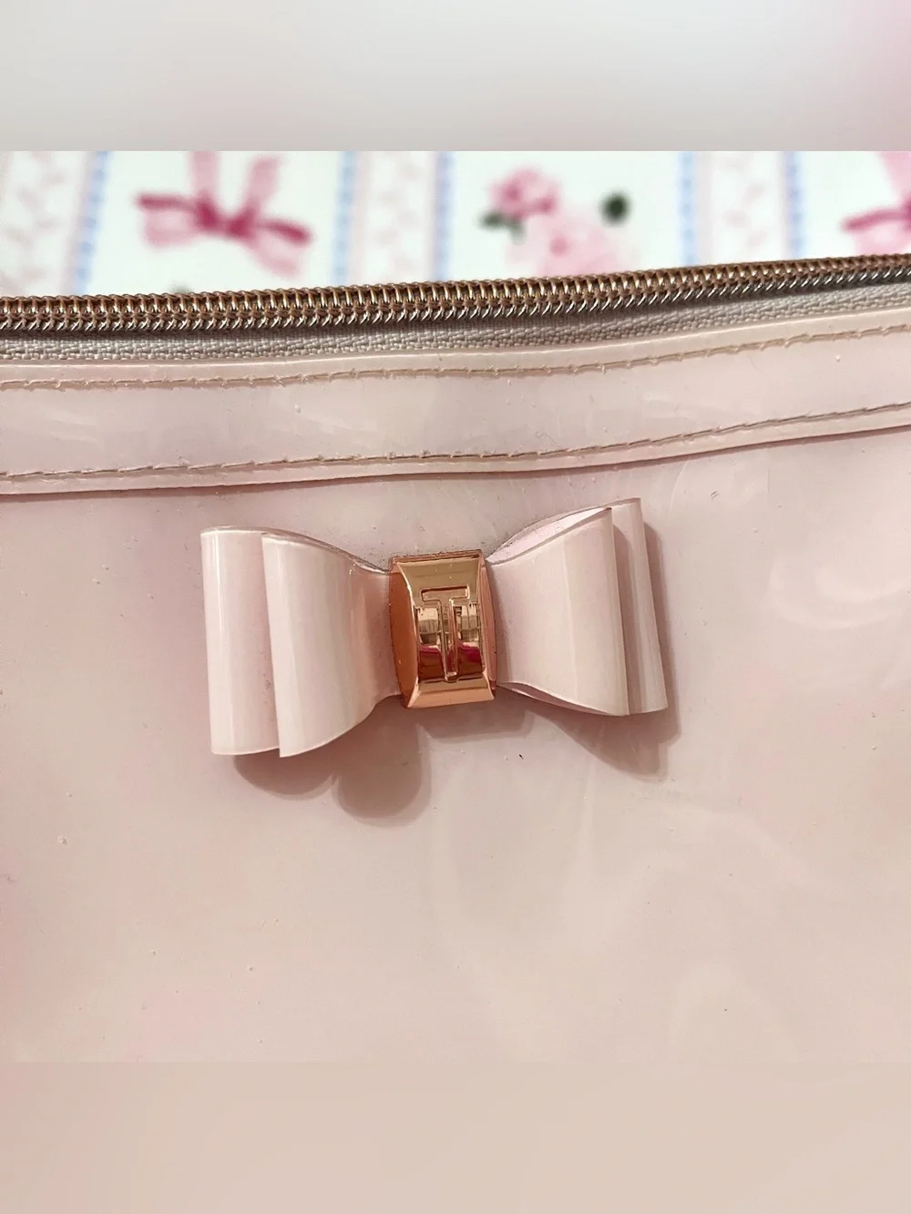 Ted Baker London Large Pink Cosmetic Bag with Bow